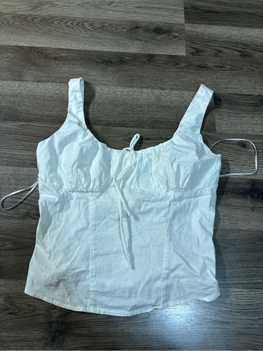 Lucy Paris Cream Tie-Front Bustier Tank Top